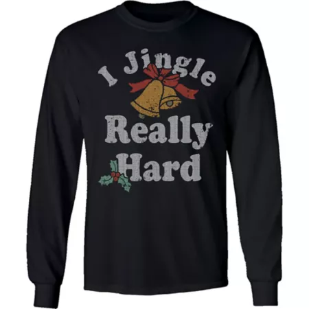 Farm Fed Clothing Men's I Jingle Really Hard Long Sleeve Christmas Shirt Men's T-Shirts