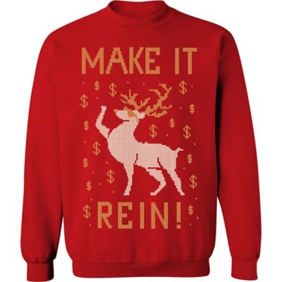 Goodie Two Sleeves Men's Make it Rein Christmas Fleece