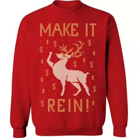 Farm Fed Clothing Men's Make it Rein Christmas Fleece Men's Sweatshirts