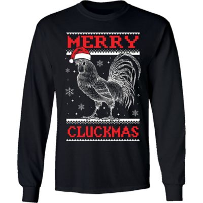 Farm Fed Clothing Men's Long-Sleeve Merry Cluckmas Christmas Shirt