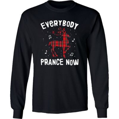 Goodie Two Sleeves Men's Long-Sleeve Everybody Prance Now Christmas Shirt