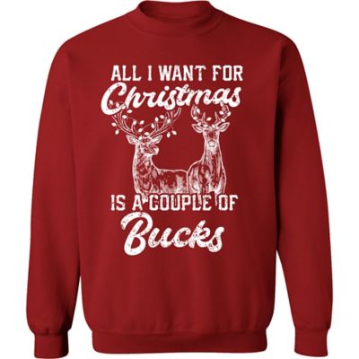 Goodie Two Sleeves Men's Couple Bucks Christmas Fleece