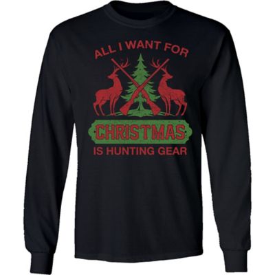 Goodie Two Sleeves Long-Sleeve Hunting Gear Christmas Shirt