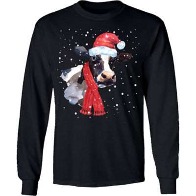 Farm Fed Clothing Men's Long-Sleeve Moo Xmas Christmas Shirt
