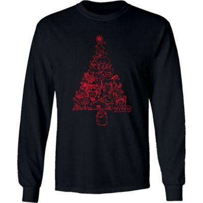 Farm Fed Clothing Men's Animal Christmas Tree Long Sleeve Shirt ...