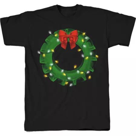 Farm Fed Clothing Men's Tractor Wire Wreath Christmas T-Shirt Men's T-Shirts