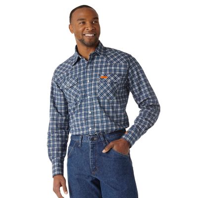 Blue Mountain Long-Sleeve Button Down Plaid Flannel Shirt