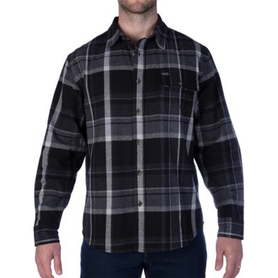 Smith's Workwear Long-Sleeve Plaid 1-Pocket Flannel Button-Up Shirt at ...