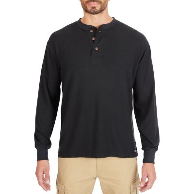 Smith & Eagle Men's Heavyweight Thermal Henley Shirt with Long Sleeves 