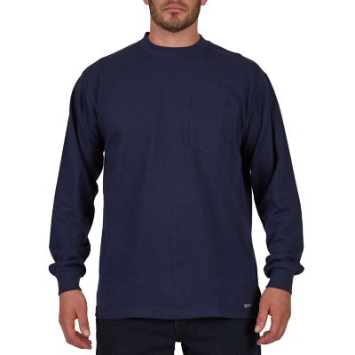 Image showing  Men's Long-Sleeve Extended Tail Pocket T-Shirt
