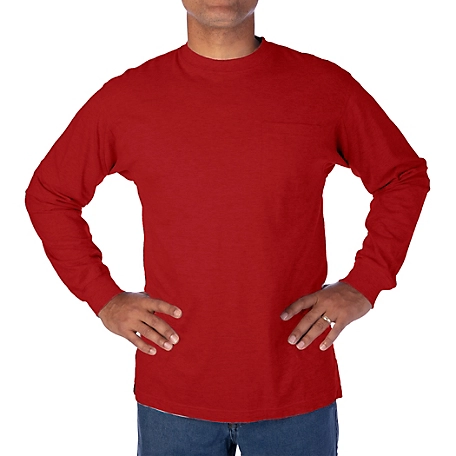 Smith's Workwear Men's Long-Sleeve Extended Tail Pocket T-Shirt