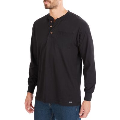 Image showing  Men's Long-Sleeve Henley Shirt with Gusset and Chest Pocket