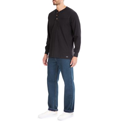 Image showing  Men's Long-Sleeve Henley Shirt with Gusset and Chest Pocket