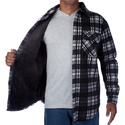 Image showing  Men's Sherpa-Lined Plaid Microfleece Work Shirt Jacket