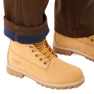 Image showing  Men's Relaxed Fit High-Rise Bonded Fleece-Lined Stretch Duck Canvas Gusset Utility Cargo Work Pants