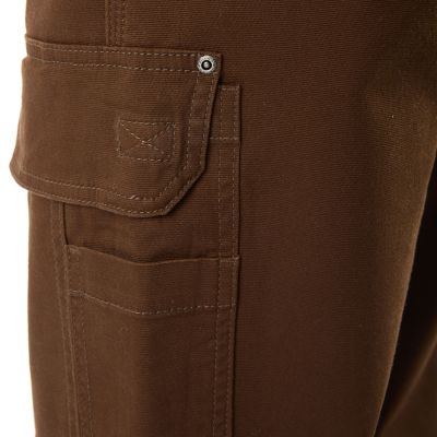 Image showing  Men's Relaxed Fit High-Rise Bonded Fleece-Lined Stretch Duck Canvas Gusset Utility Cargo Work Pants