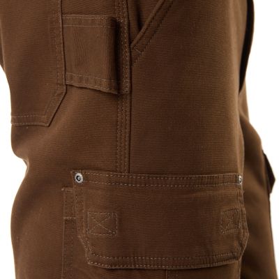 Image showing  Men's Relaxed Fit High-Rise Bonded Fleece-Lined Stretch Duck Canvas Gusset Utility Cargo Work Pants