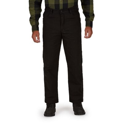Smith's Workwear Men's Stretch Fit Mid-Rise Fleece-Lined Canvas 5-Pocket Pants