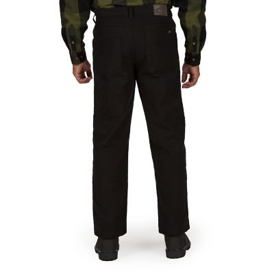 Image showing  Men's Stretch Fit Mid-Rise Fleece-Lined 5-Pocket Canvas Work Pants