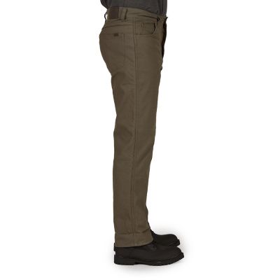 Image showing  Men's Stretch Fit Mid-Rise Fleece-Lined 5-Pocket Canvas Work Pants