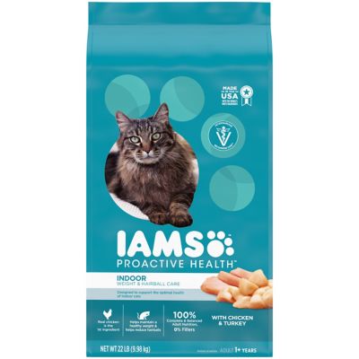 Iams ProActive Health Adult Indoor Weight and Hairball Care Chicken and Turkey Formula Dry Cat Food happy cats and happy owners
