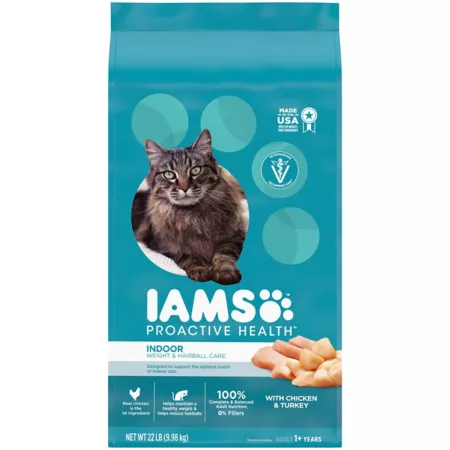 Iams ProActive Health Adult Indoor Weight and Hairball Care Chicken and Turkey Formula Dry Cat Food Dry Cat Food