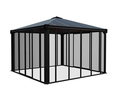Canopia by Palram 12 ft. x 12 ft. Ledro Outdoor Gazebo with Screen Doors, Grey