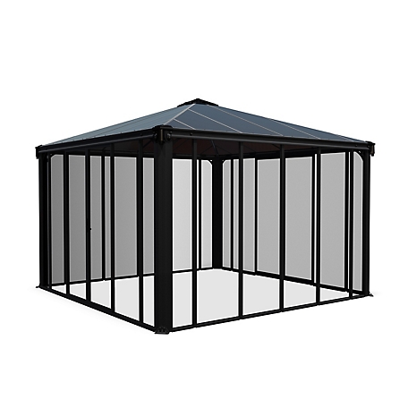 Canopia by Palram 12 ft. x 12 ft. Ledro Outdoor Gazebo with Screen Doors, Grey