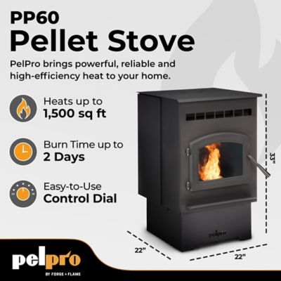Image showing  1500 sq. ft. Pellet Stove, 60 lb. Hopper Size, PP60-B