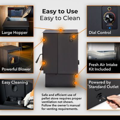 Image showing  1500 sq. ft. Pellet Stove, 60 lb. Hopper Size, PP60-B