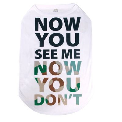 Yellow Dog Design Now You See Me Now You Don't Dog Shirt