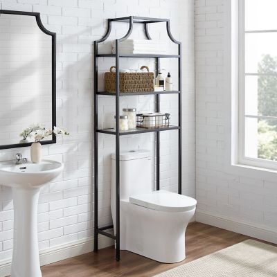 Image showing  27.25 in. W x 11 in. D x 73 in. H Steel Aimee Space-Saving Bathroom Shelf