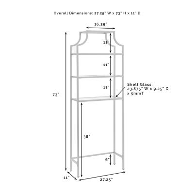 Image showing  27.25 in. W x 11 in. D x 73 in. H Steel Aimee Space-Saving Bathroom Shelf