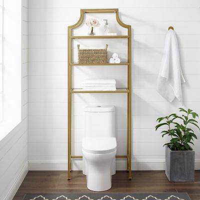 Crosley Aimee Space Saver Bathroom Shelf, Gold