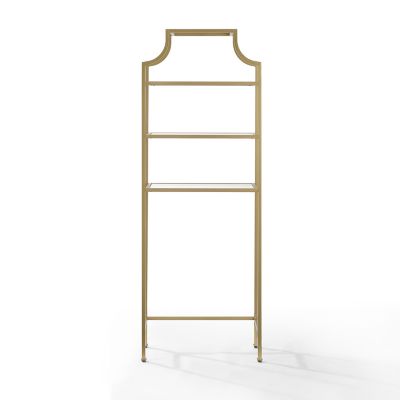 Image showing  11 in. x 27.25 in. x 73 in. Steel Aimee Space Saver Bathroom Shelf, Gold