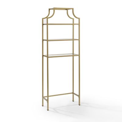 Image showing  11 in. x 27.25 in. x 73 in. Steel Aimee Space Saver Bathroom Shelf, Gold