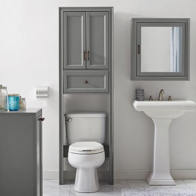 Image showing  22 in. x 72 in. x 11 in. Wooden Tara Space Saver Bathroom Cabinet, Gray