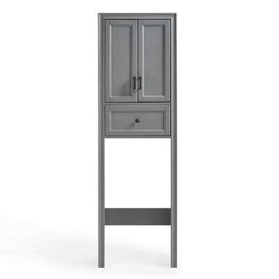 Image showing  22 in. x 72 in. x 11 in. Wooden Tara Space Saver Bathroom Cabinet, Gray