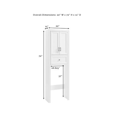 Image showing 7 th Crosley 22 in. x 72 in. x 11 in. Wooden Tara Space Saver Bathroom Cabinet, White