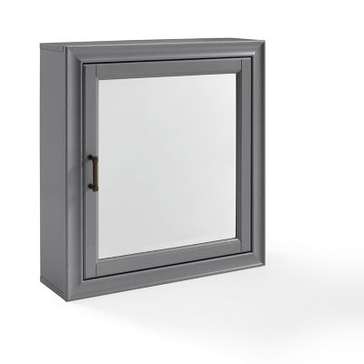 Image showing  26 in. x 23.75 in. Wooden Tara Bath Mirror Cabinet, Gray