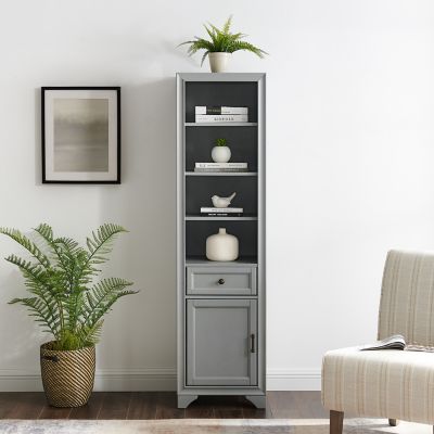 Image showing 5 th Crosley 6-Compartment Tara Linen Cabinet, Gray