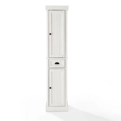 Image showing  3-Compartment Seaside Tall Linen Cabinet, White