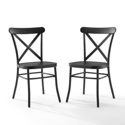 Image showing  Camille Metal Chair Set, Matte Black, 2-Pack
