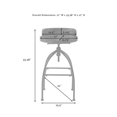 Image showing  Edison Adjustable-Height Stool, 26-30.25 in.