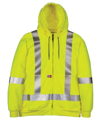 Image showing 0 th Big Bill Men's Wind-Resistant Zip-Front Sweatshirt with Detachable Hood and Reflective Material
