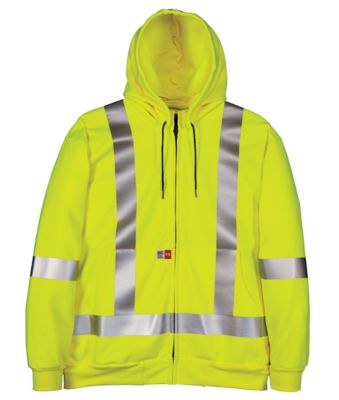 Big Bill Men's Wind-Resistant Zip-Front Sweatshirt with Detachable Hood and Reflective Material