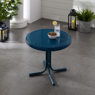 Crosley Retro Metal Side Table, Navy