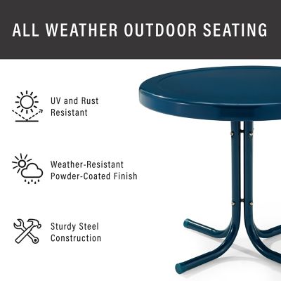 Image showing  Retro Metal Side Table, Navy