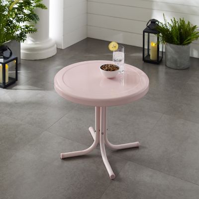 Crosley Retro Metal Side Table, Pink