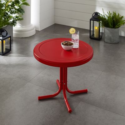 Crosley Retro Metal Side Table, Red